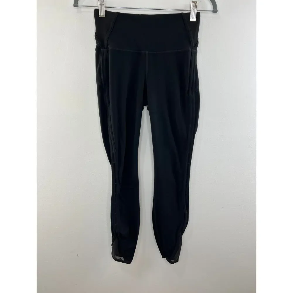 Athleta Black Powervita High Rise Peekaboo 7/8 Tight Size XS